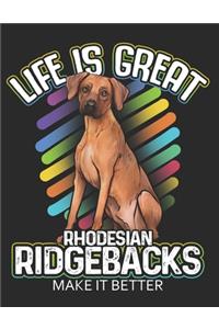 Life is Great Rhodesian Ridgeback makes it better