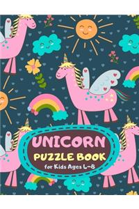 Unicorn Puzzle Book for Kids Ages 4-8: Rainbow Theme A Fun Kid Workbook Game for Learning, Coloring, Mazes, Sudoku and More! Best Holiday and Birthday Gift Idea