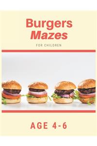 Burger Mazes For Children Age 4-6