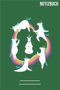 Notizbuch Liniert Einhorn Yoga