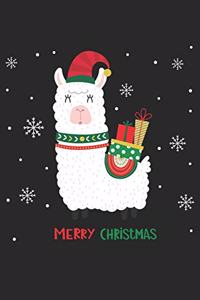 Funny Llama Elf Christmas Notebook Gift