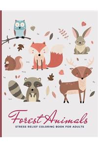 Forest Animals Stress Relief Coloring Book For Adults