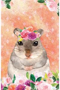 Journal Notebook For Animal Lovers Hamster In Flowers: Blank Journal To Write In, Unlined For Journaling, Writing, Planning and Doodling, For Women, Men, Kids, 160 Pages, Easy To Carry Size