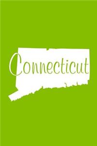 Connecticut - Lime Green Lined Notebook with Margins