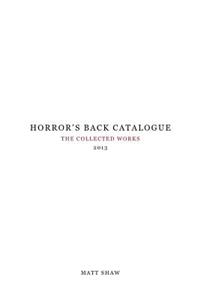Horror's Back Catalogue