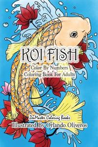 Color By Numbers Adult Coloring Book of Koi Fish
