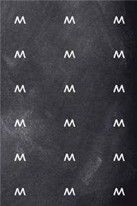 Monogram M Journal Personalized Monogram Pattern Custom Letter M Chalkboard