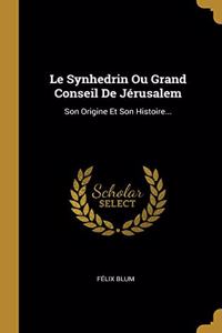 Synhedrin Ou Grand Conseil De Jérusalem: Son Origine Et Son Histoire...