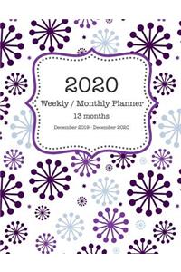 2020 Weekly / Monthly Planner 13 Months - December 2019 - December 2020