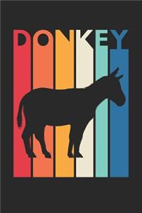 Vintage Donkey Notebook - Gift for Animal Lover - Colorful Donkey Diary - Retro Donkey Journal