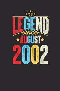 Legend Since August 2002: Small Lined Notebook - 17th Birthday Gift or 17th Anniversary Gift Idea