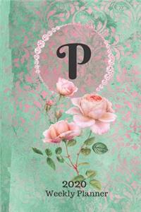 Plan On It 2020 Weekly Calendar Planner 15 Month Pocket Appointment Notebook - Monogram Letter P