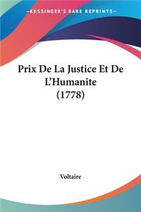 Prix De La Justice Et De L'Humanite (1778)