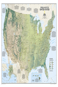 National Geographic United States Physical Wall Map - Laminated (38.25 X 25.25 In)