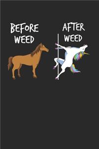 Unicorn Marijuana Notebook - Weed Smoker Journal Planner