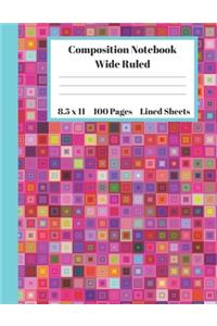 Composition Notebook Wide Ruled Lined Sheets