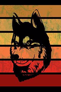 Husky Retro Stripes Notebook