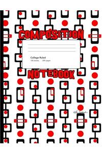 Mod Circles Squares Composition Notebook