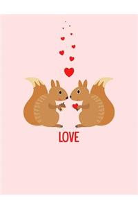 Squirrels Love Composition Notebook