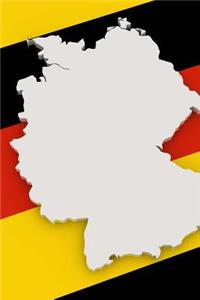 White Map of Germany Over the Flag Journal