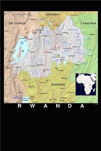 Modern Day Color Map of Rwanda in Africa Journal