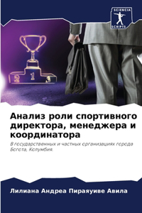 Анализ роли спортивного директора, менеk