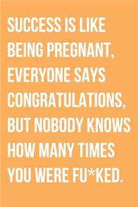 Success Is Like Being Pregnant Everyone Says Congratulations But Nobody Knows How Many Times You Were Fu*ked