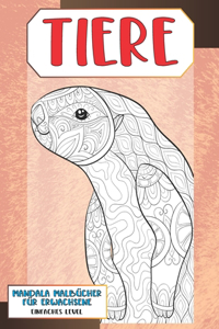 Mandala Malbücher für Erwachsene - Einfaches Level - Tiere