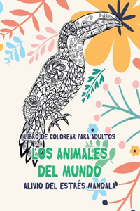 Libro de colorear para adultos - Alivio del estrés Mandala - Los animales del mundo