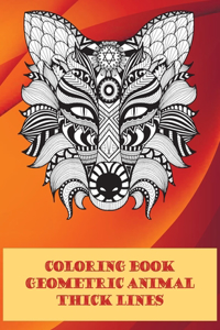 Geometric Animal Coloring Book - Thick Lines