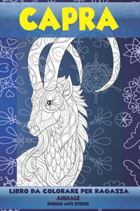 Libro da colorare per ragazza - Disegni Anti stress - Animale - Capra