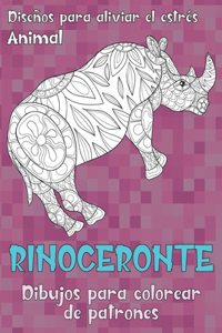 Dibujos para colorear de patrones - Diseños para aliviar el estrés - Animal - Rinoceronte