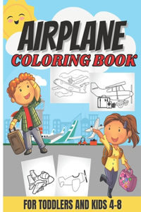 Airplane coloring book for toddlers and kids 4-8