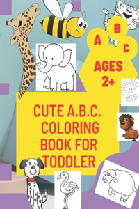 CUTE A.B.C. Colouring Book For Kids