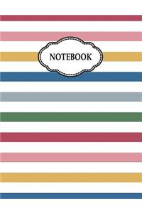 Notebook: Color Lines (8.5 x 11 Inches) - 110 Pages