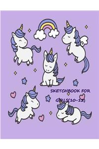 Sketchbook for Girls: Sketchbook: Cute Sketching Journal / Blank Drawing for kids - 8.5"x11", Large 120 Pages Perfect for Drawing and Sketching