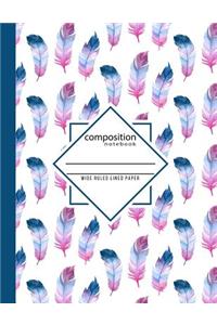 Composition Notebook Wide Ruled Lined paper