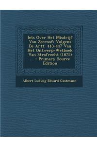 Iets Over Het Misdrijf Van Zeeroof