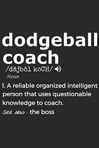 Dodgeball Coach Noun 1. Reliable Organized Intelligent Person That Uses Questionable Knowledge To Coach. See Also