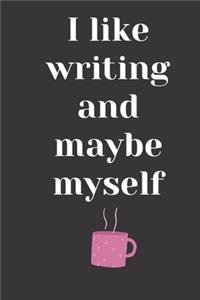 I like writing and maybe myself: This 100-page journal features: -College Ruled - White Paper. -6" x 9" -Glossy soft cover. Perfect for writing down all your notes, ideas, homework,