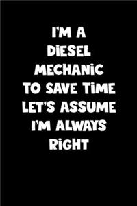 Diesel Mechanic Notebook - Diesel Mechanic Diary - Diesel Mechanic Journal - Funny Gift for Diesel Mechanic