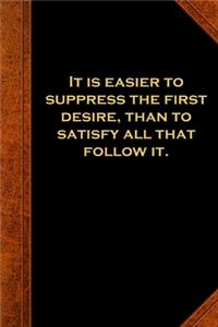 2020 Weekly Planner Ben Franklin Quote Suppress Desire Vintage Style 134 Pages