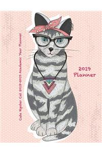 Cute Hipster Cat 2018-2019 Academic Year Planner