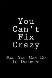 You Can't Fix Crazy All You Can Do Is Document