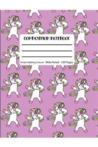 Composition Notebook Purple Dabbing Unicorn