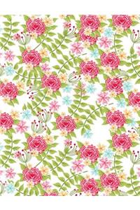 Pink Floral Notebook - 5x5 Quad Ruled