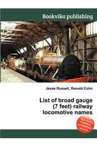 List of Broad Gauge (7 Feet) Railway Locomotive Names