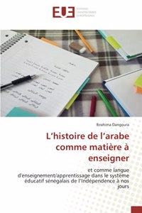 L'histoire de l'arabe comme matière à enseigner