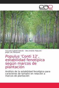 Populus 'Conti 12', estabilidad fenotípica según marcos de plantación