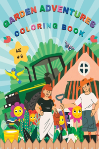 Garden Adventures Coloring Book: Fun and Easy Coloring Pages